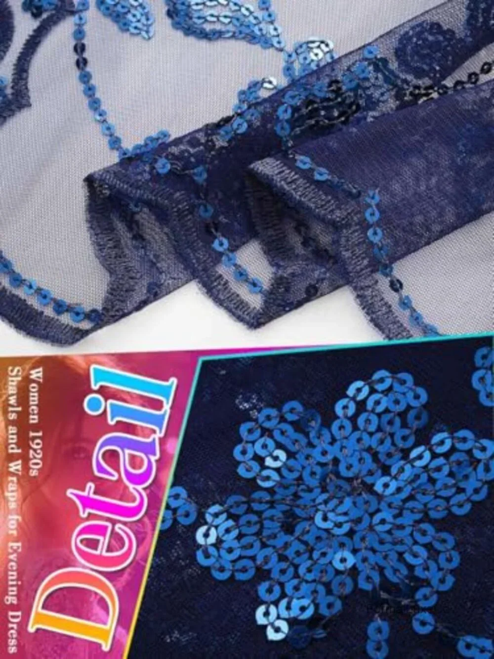 Sparkling Sequin Sheer Pashmina Shawl Wrap for Evening Dress Wedding